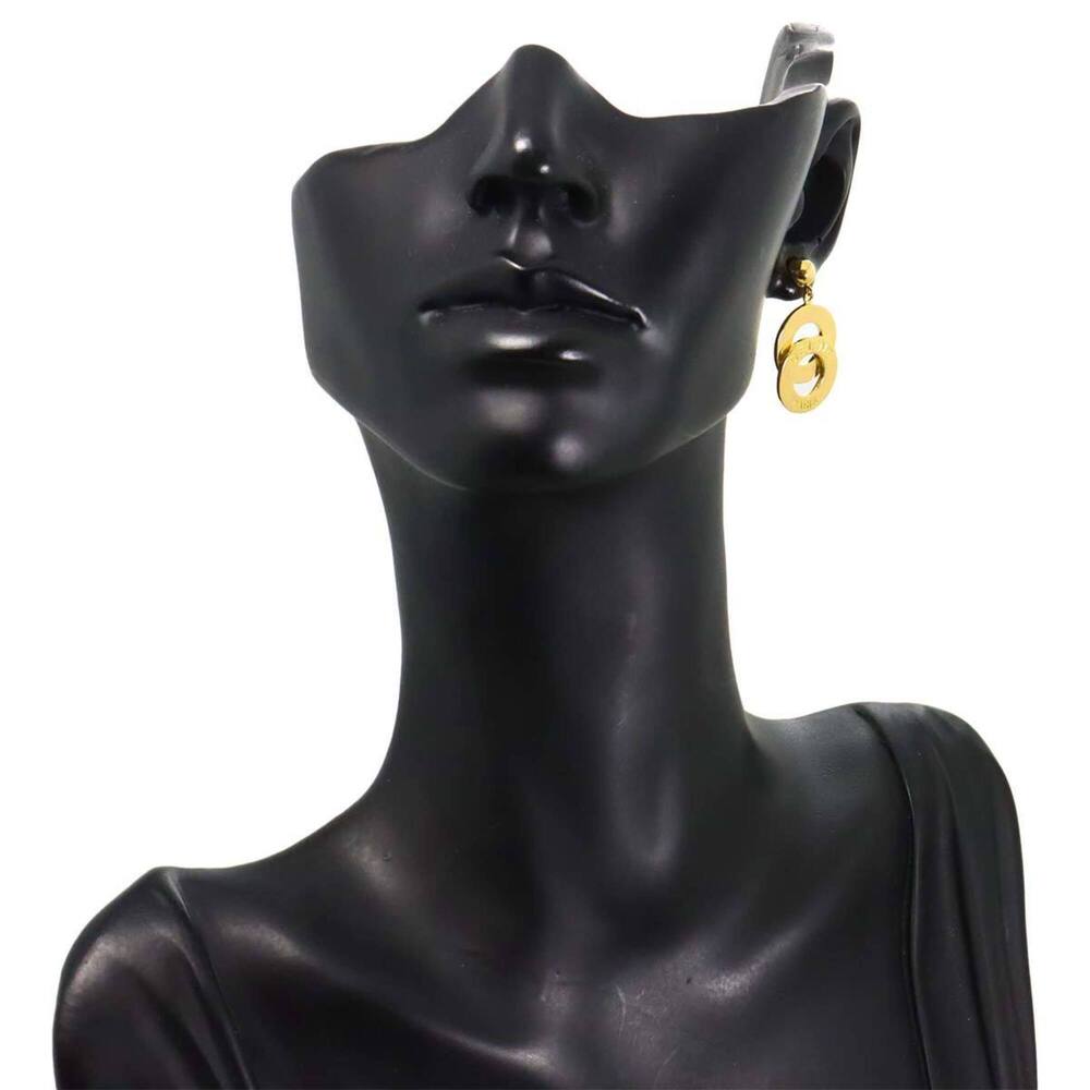 Celine Circle Earrings 18K YG Yellow Gold 750 Pierced - Picture 6 of 6